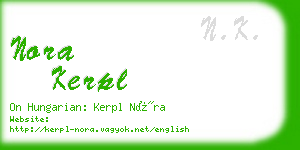 nora kerpl business card